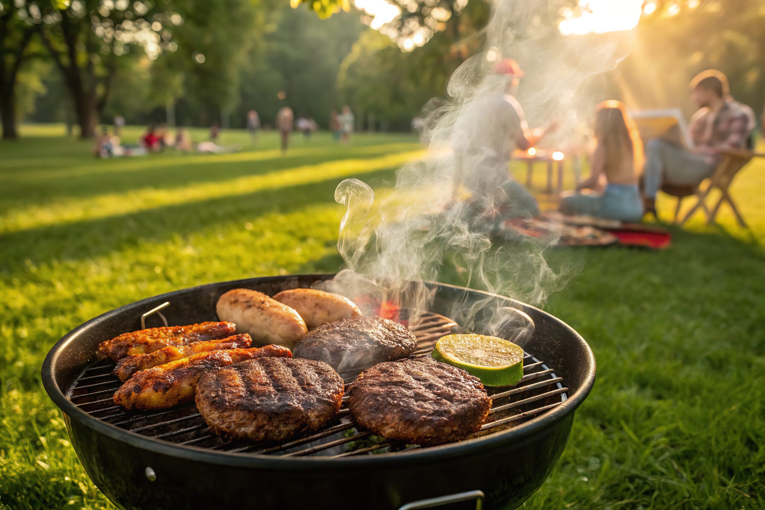Park,Barbecue,With,Grilled,Meats,And,Sunny,Picnic,Vibes